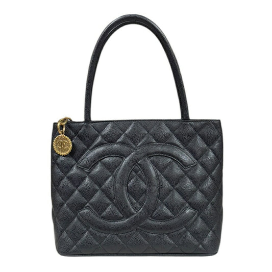 Chanel Black Leather Medaillon
