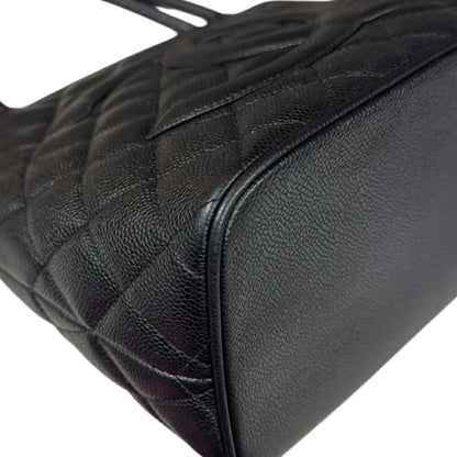 Chanel Black Leather Medaillon