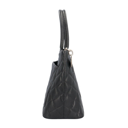 Chanel Black Leather Medaillon