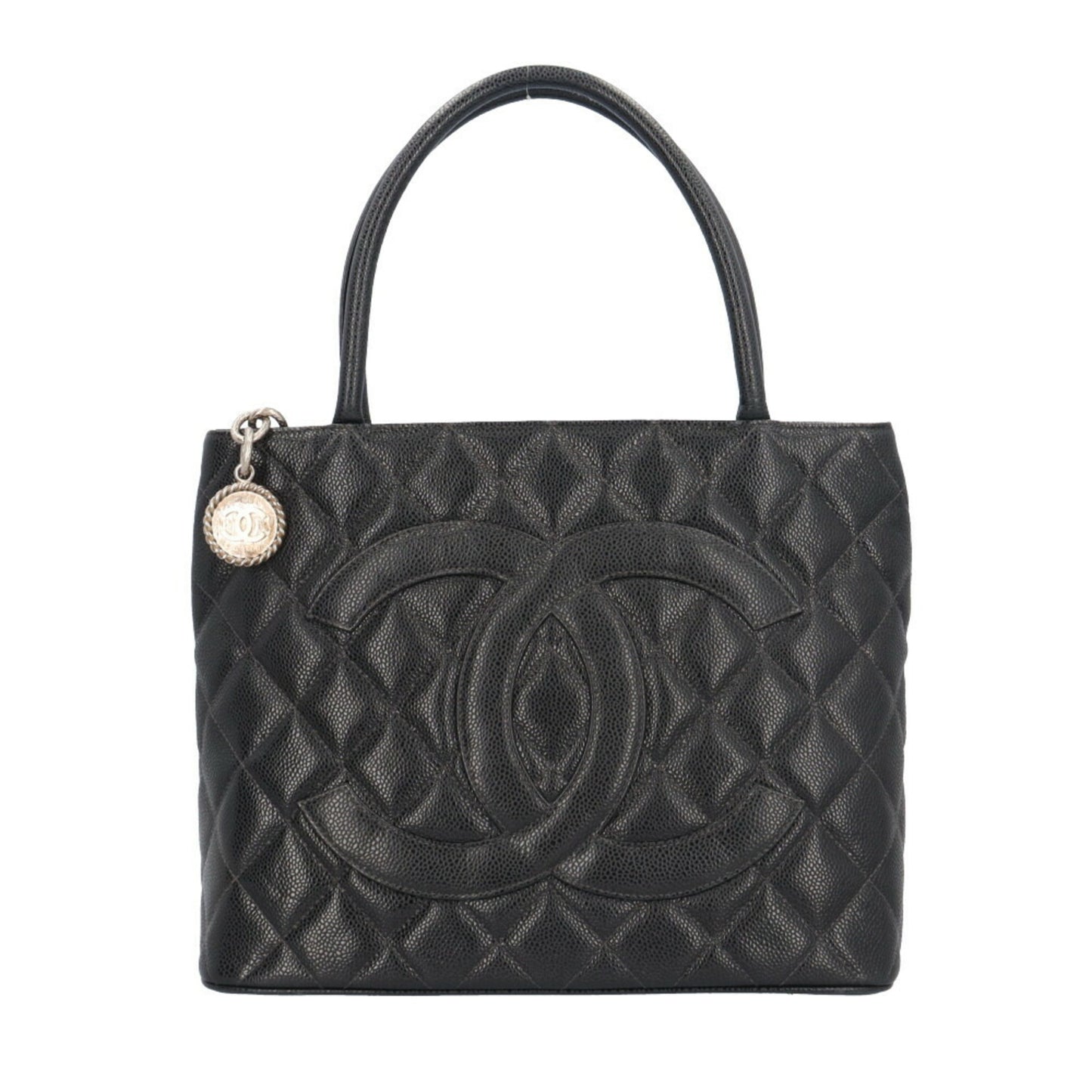 Chanel Black Leather Medaillon