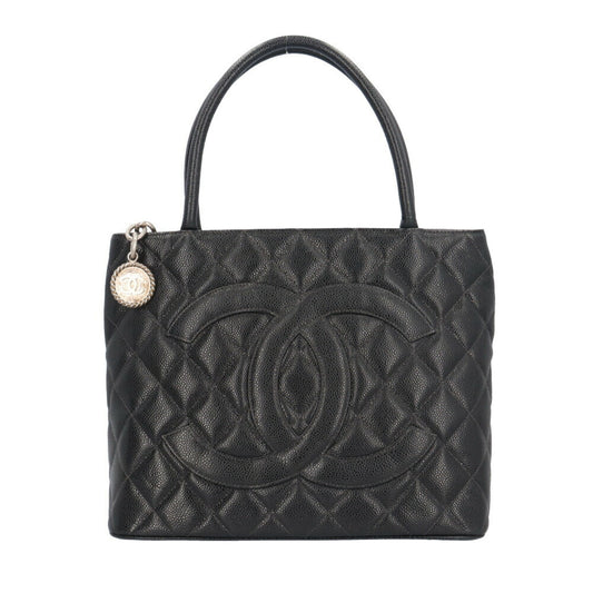 Chanel Black Leather Medaillon