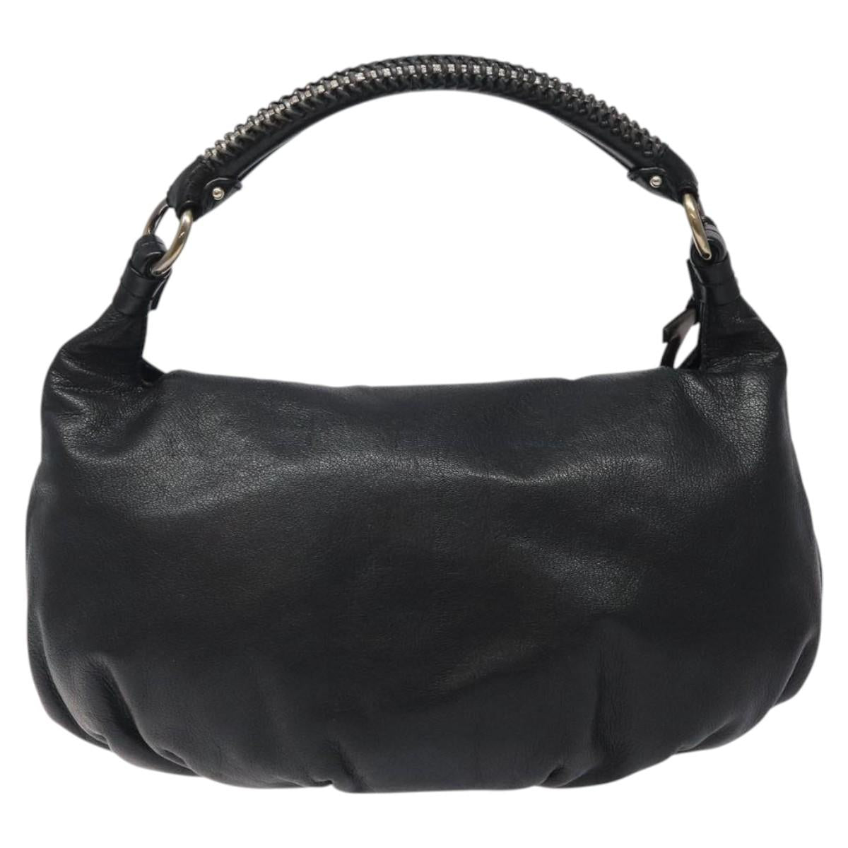 Salvatore Ferragamo Black Leather Gancini