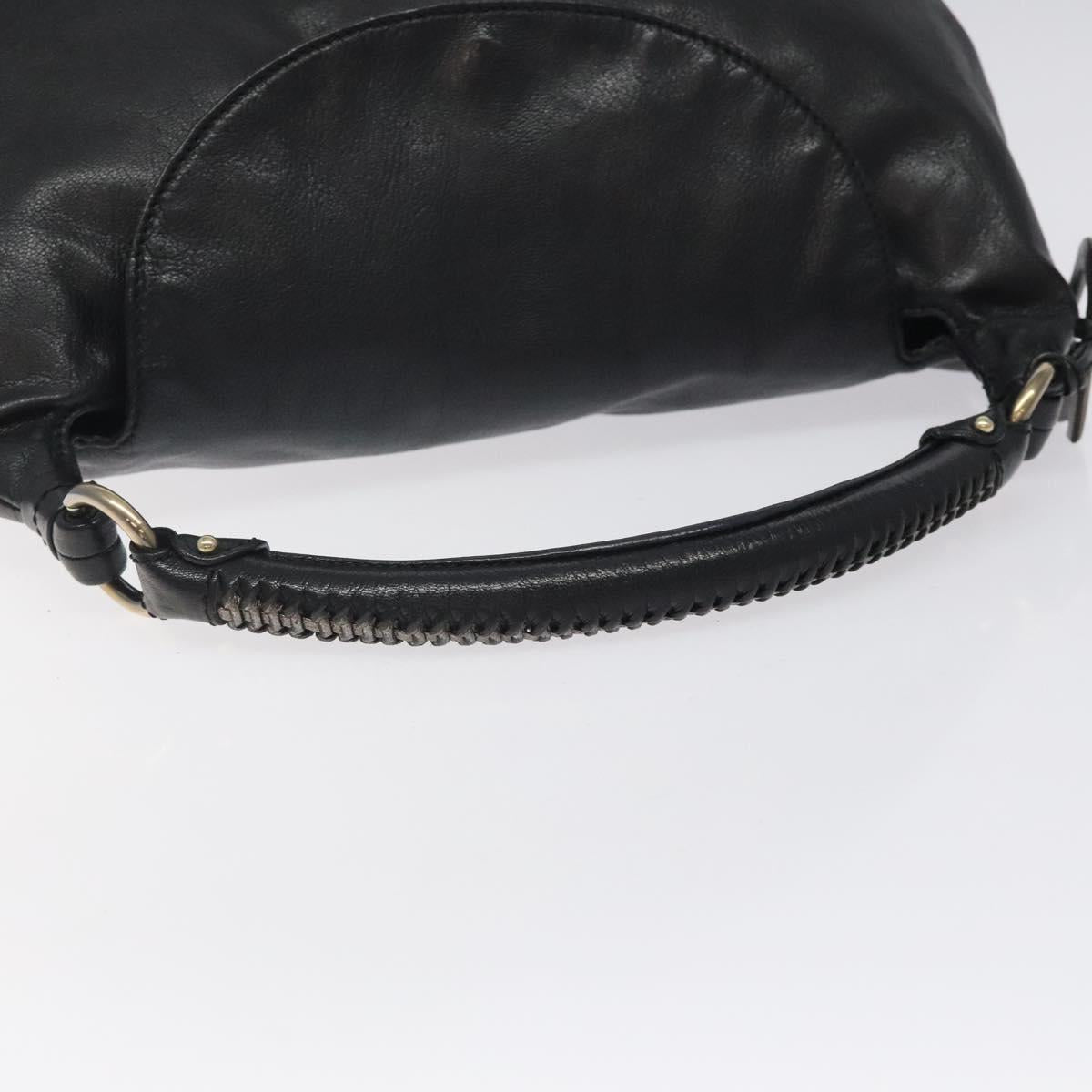 Salvatore Ferragamo Black Leather Gancini
