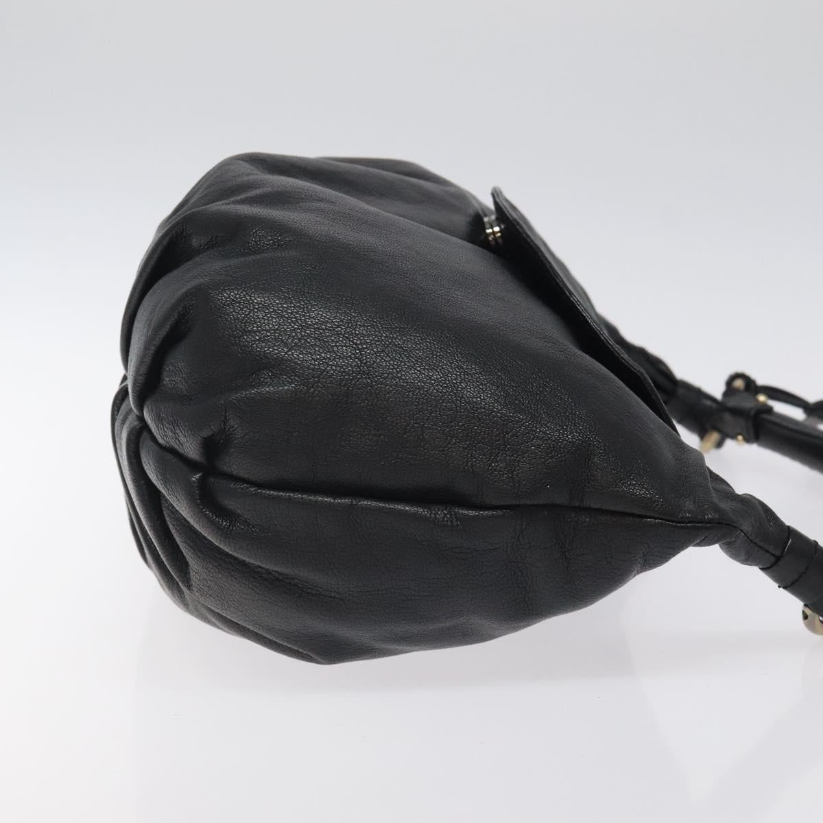 Salvatore Ferragamo Black Leather Gancini