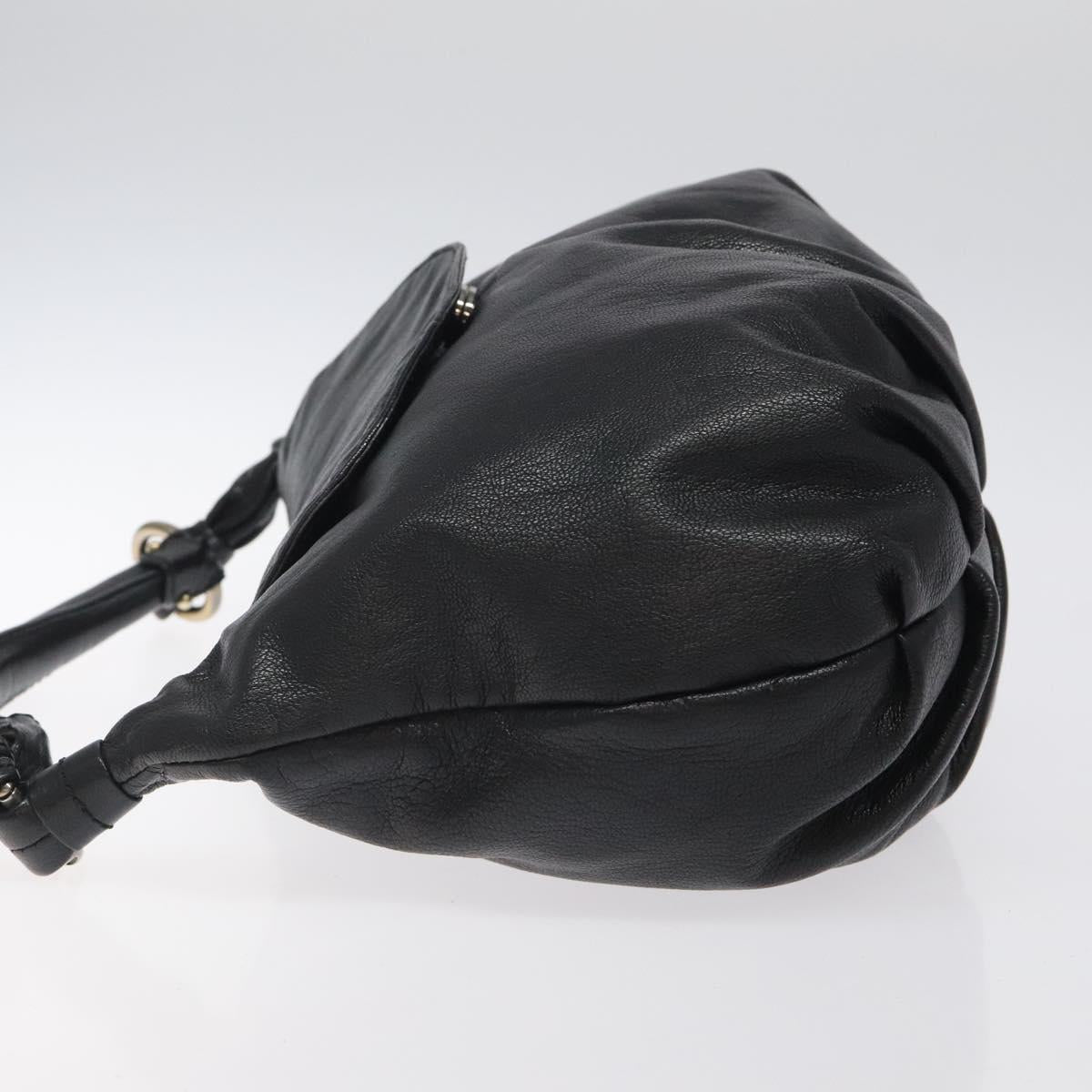 Salvatore Ferragamo Black Leather Gancini