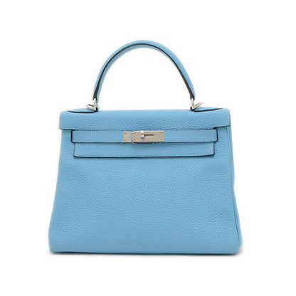 Hermès Blue Leather Kelly 28