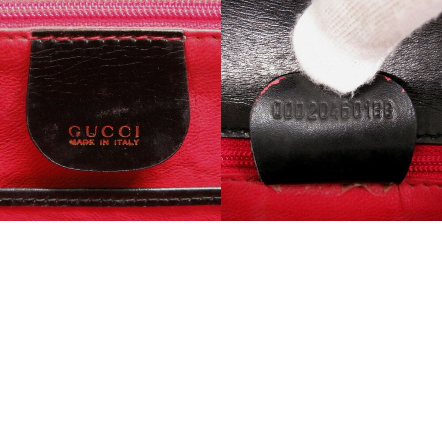 Gucci Black Leather Bamboo