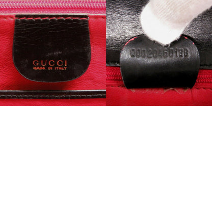 Gucci Black Leather Bamboo