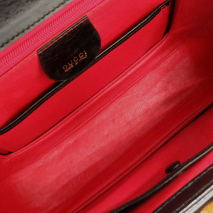 Gucci Black Leather Bamboo