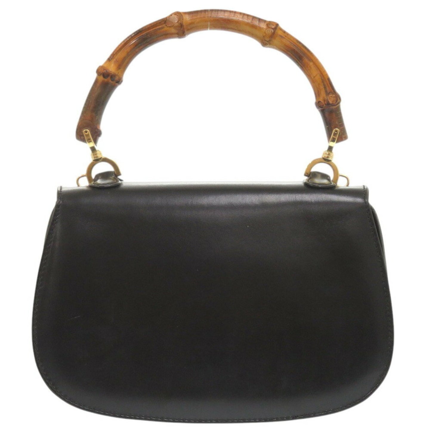 Gucci Black Leather Bamboo