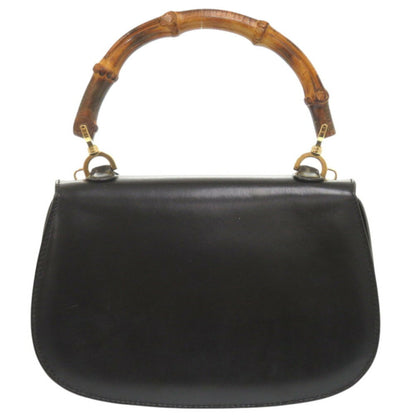 Gucci Black Leather Bamboo