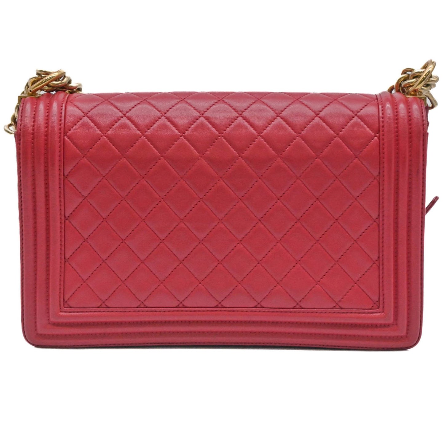 Chanel Red Leather Boy