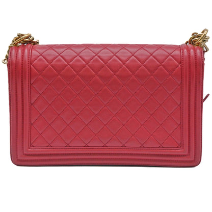Chanel Red Leather Boy