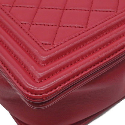 Chanel Red Leather Boy