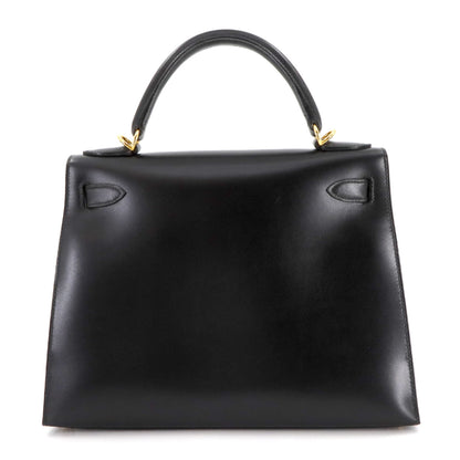 Hermès Black Leather Kelly 28