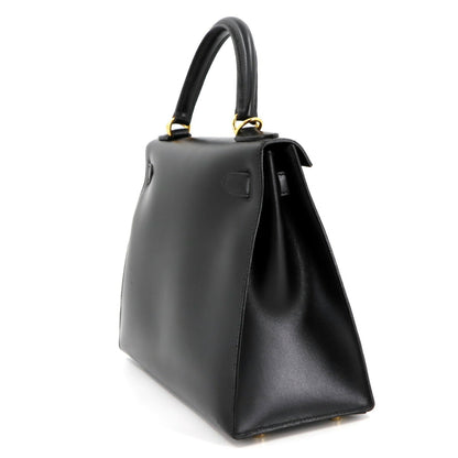 Hermès Black Leather Kelly 28