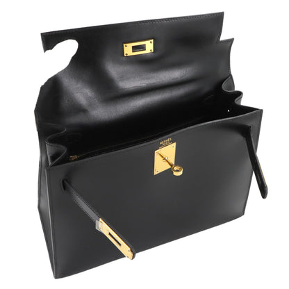 Hermès Black Leather Kelly 28