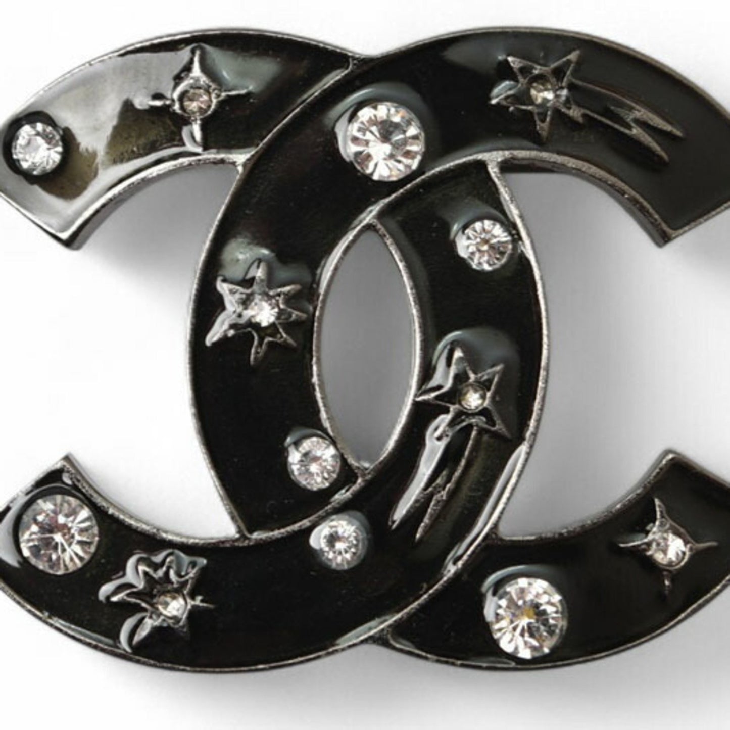 Chanel Black Gold Plated Coco Mark