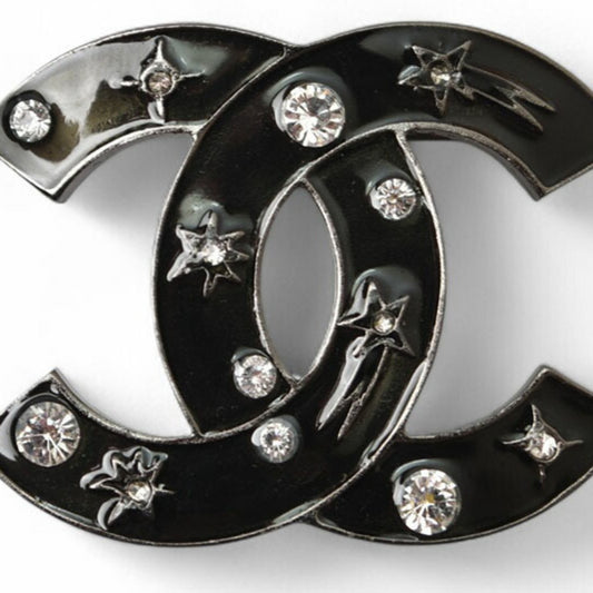 Chanel Black Gold Plated Coco Mark