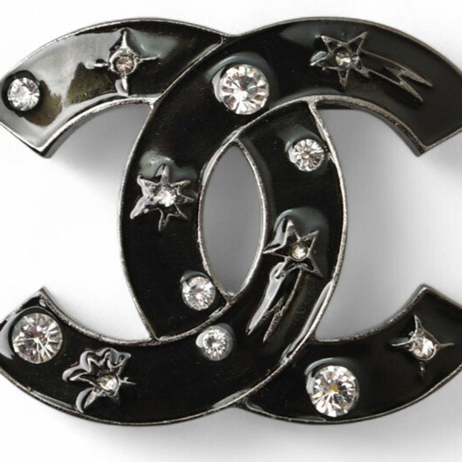 Chanel Black Gold Plated Coco Mark