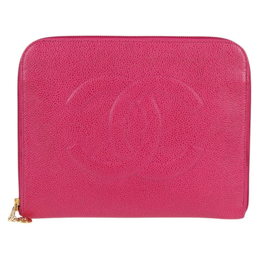 Chanel Pink Leather Coco Mark