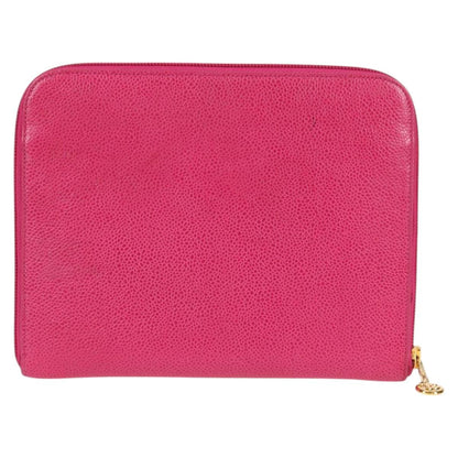 Chanel Pink Leather Coco Mark