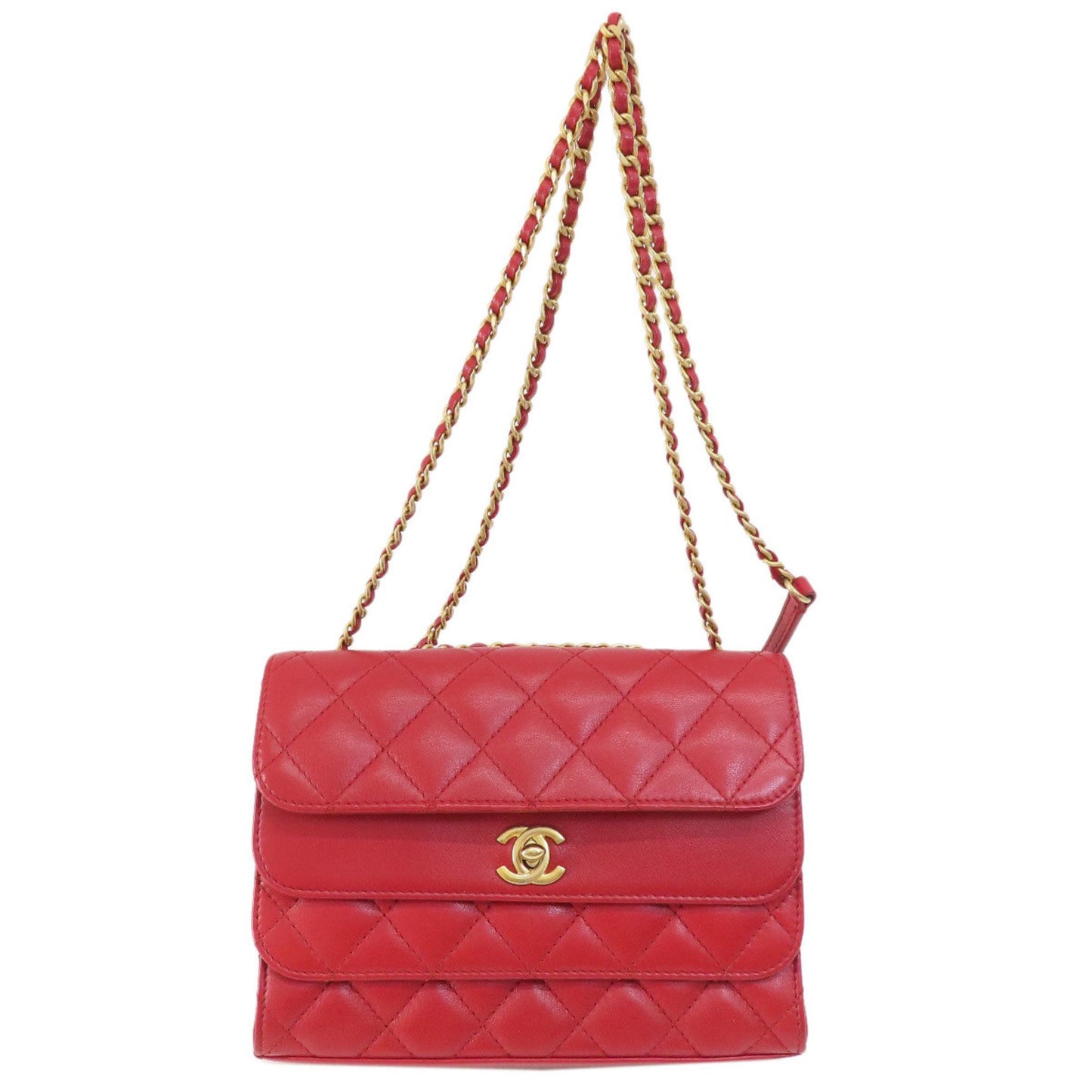 Chanel Red Leather Flap Bag