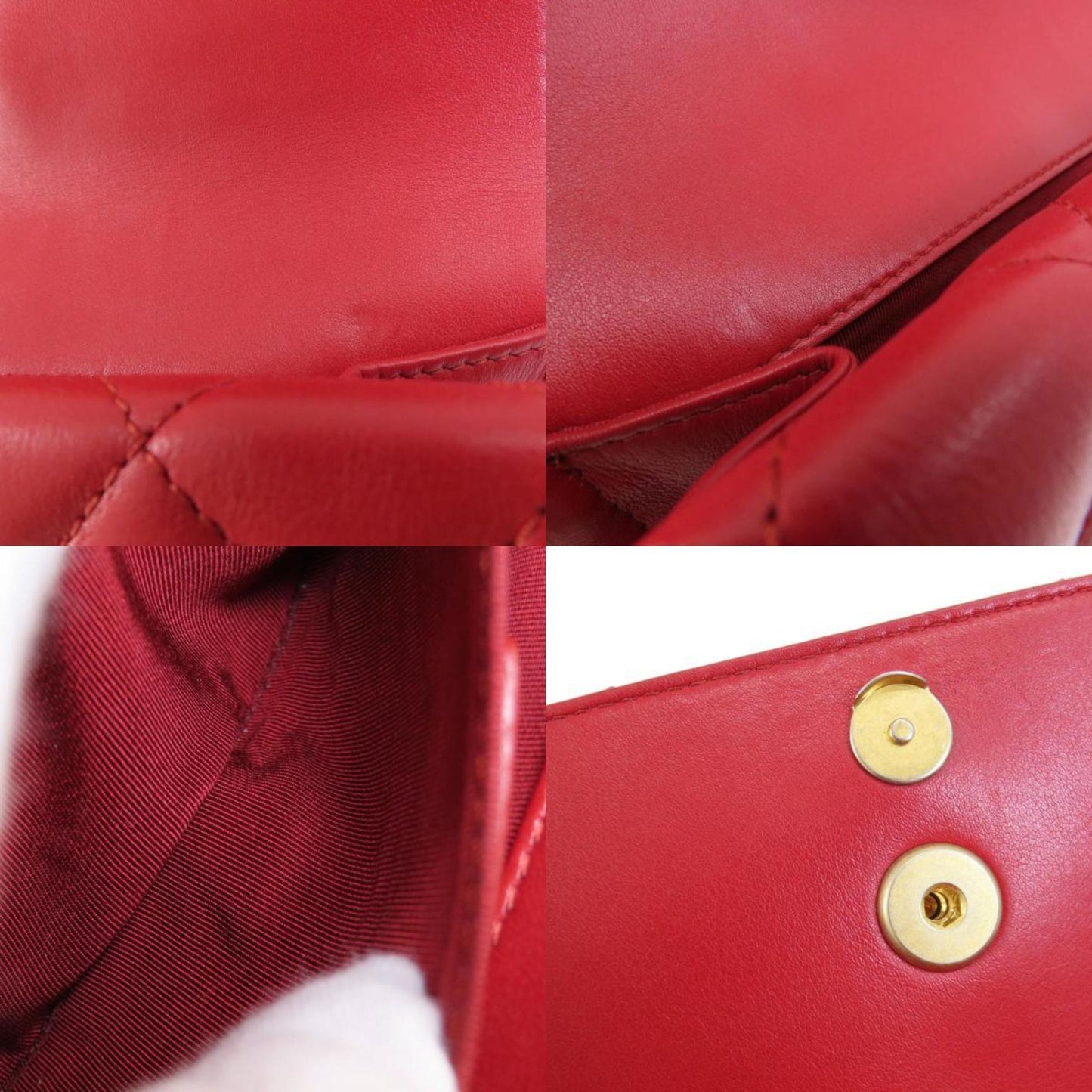 Chanel Red Leather Flap Bag