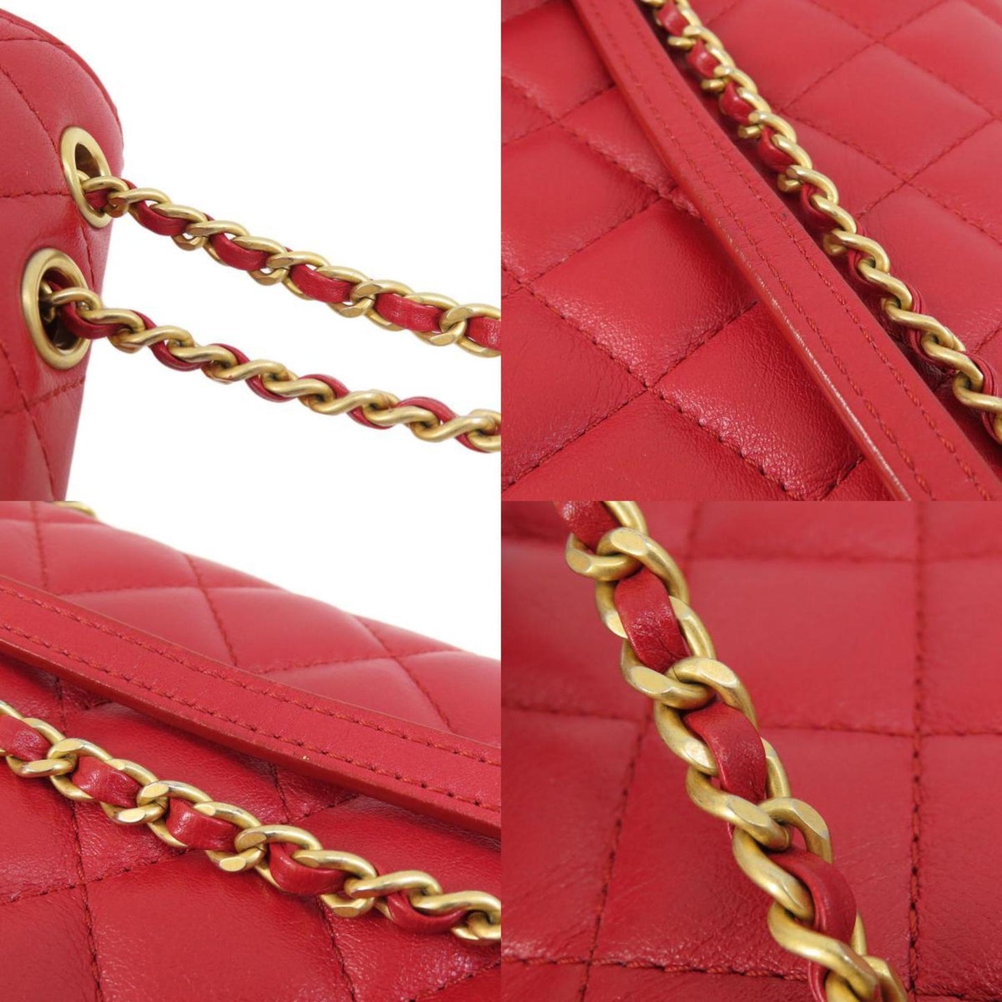 Chanel Red Leather Flap Bag
