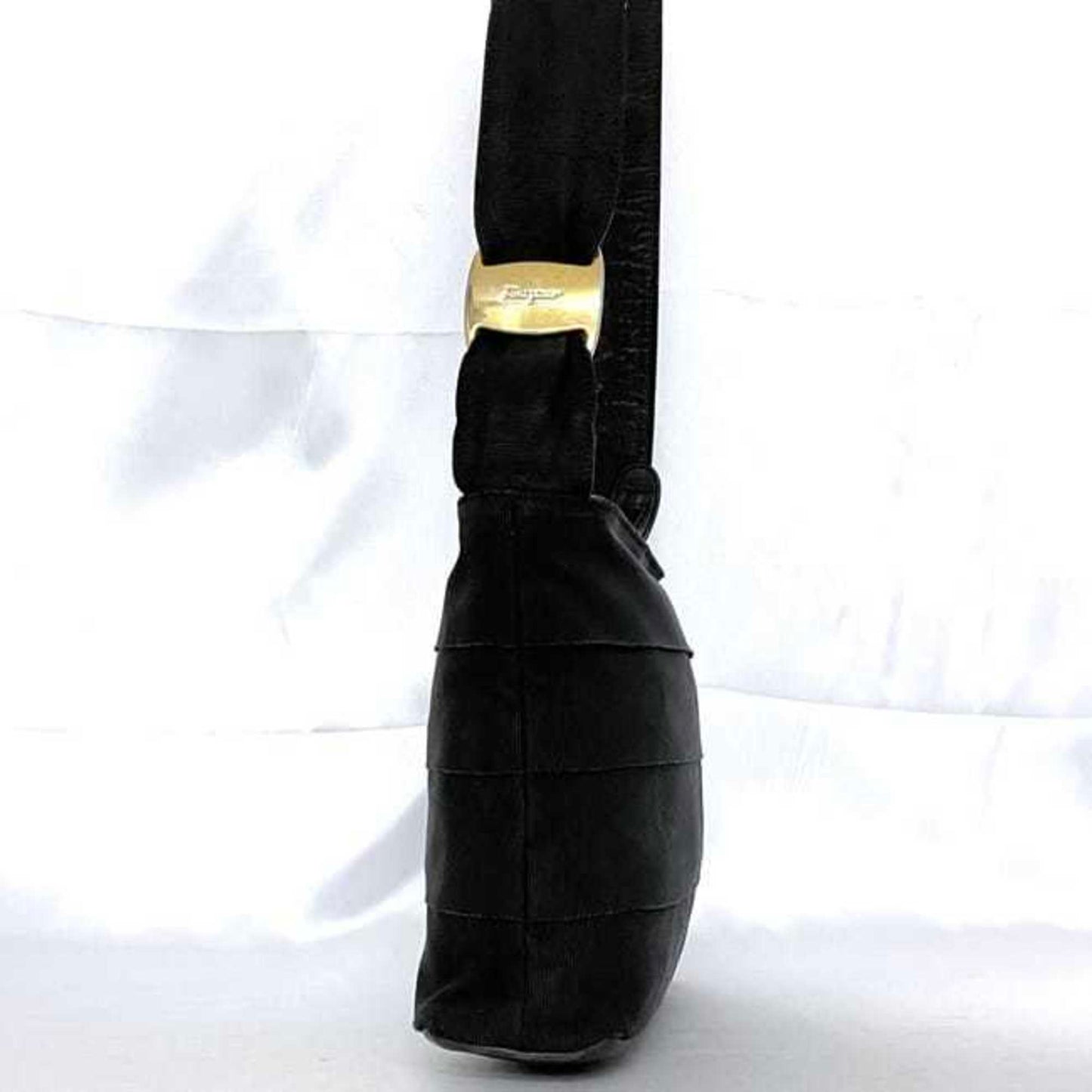 Salvatore Ferragamo Black Canvas Vara