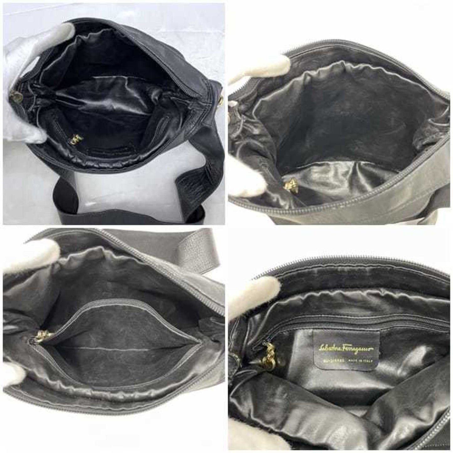 Salvatore Ferragamo Black Canvas Vara