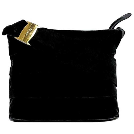 Salvatore Ferragamo Black Canvas Vara