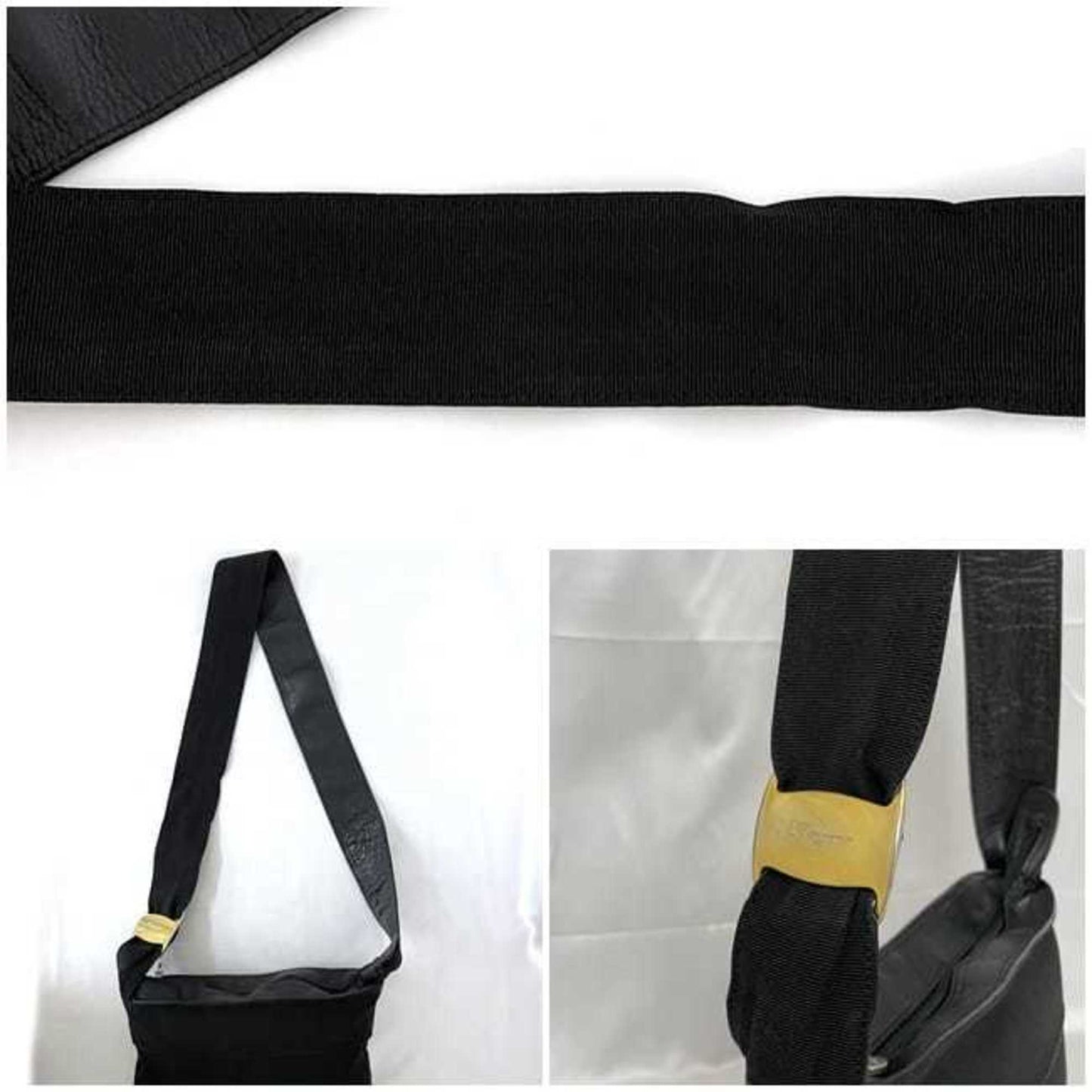 Salvatore Ferragamo Black Canvas Vara