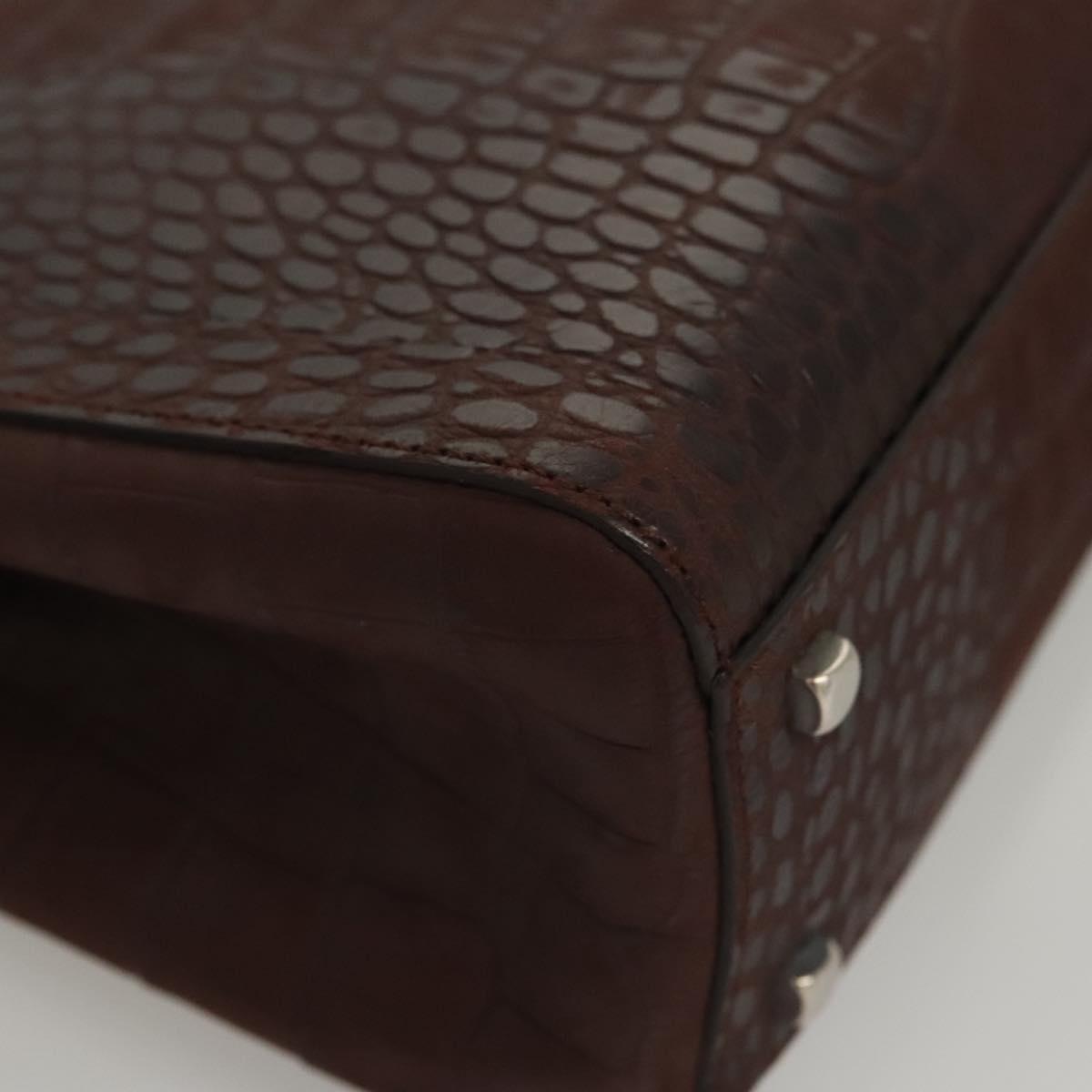 Salvatore Ferragamo Brown Leather Iconic Top Handle