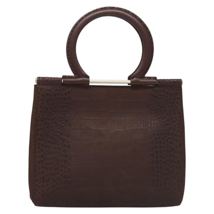 Salvatore Ferragamo Brown Leather Iconic Top Handle