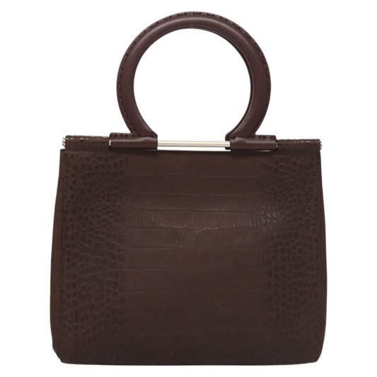 Salvatore Ferragamo Brown Leather Iconic Top Handle
