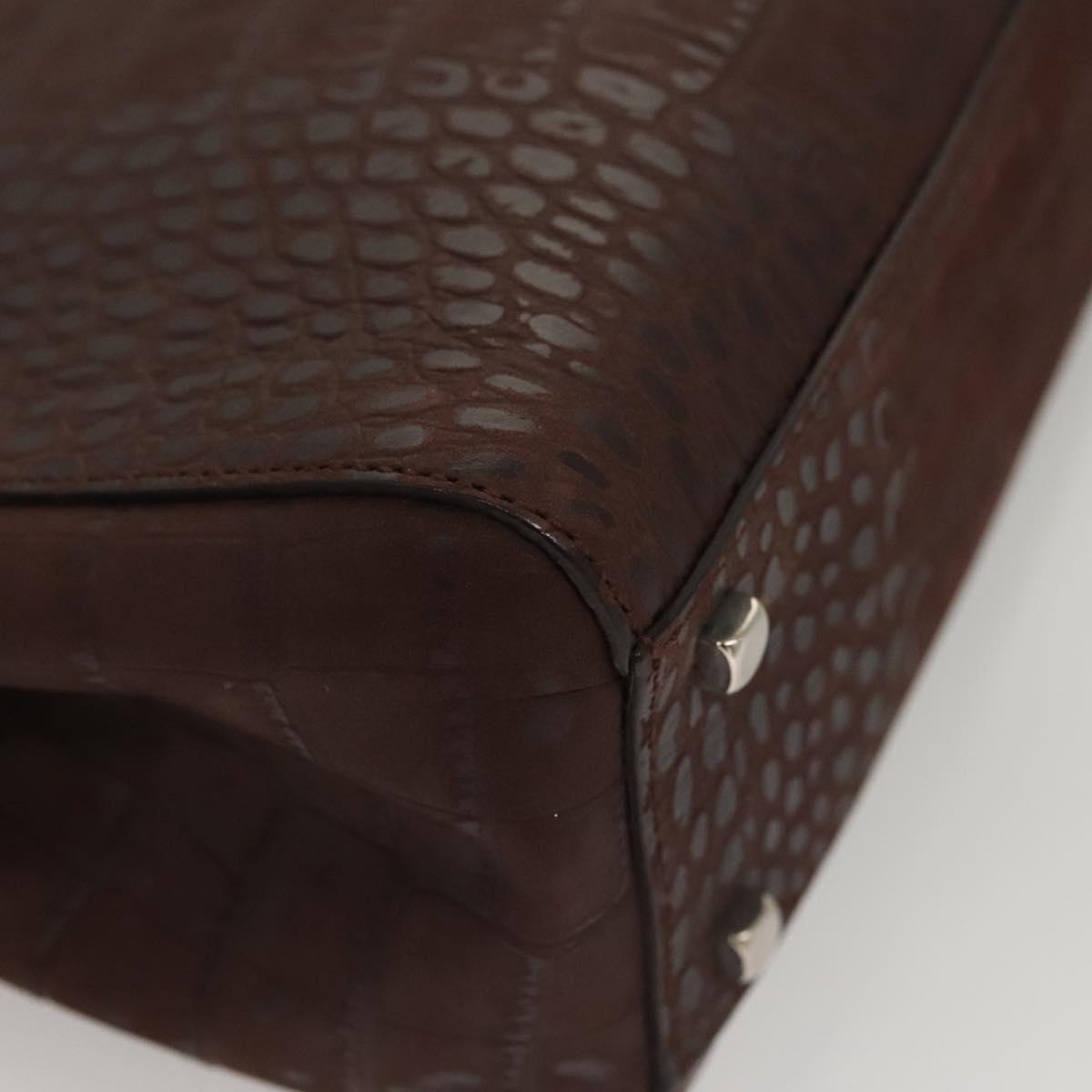 Salvatore Ferragamo Brown Leather Iconic Top Handle