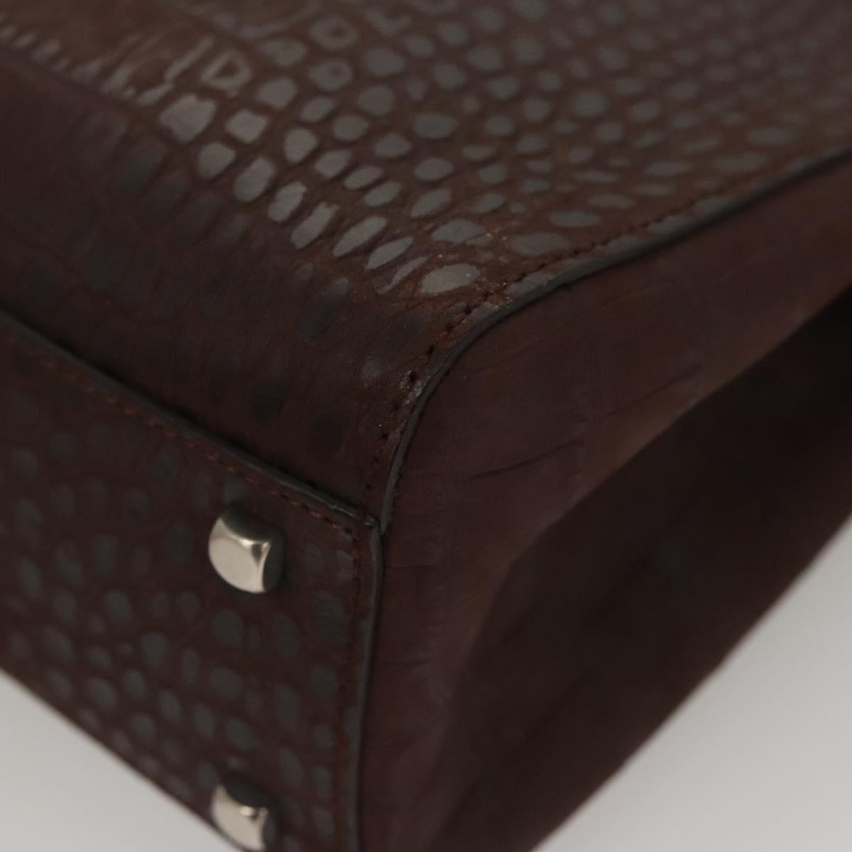 Salvatore Ferragamo Brown Leather Iconic Top Handle