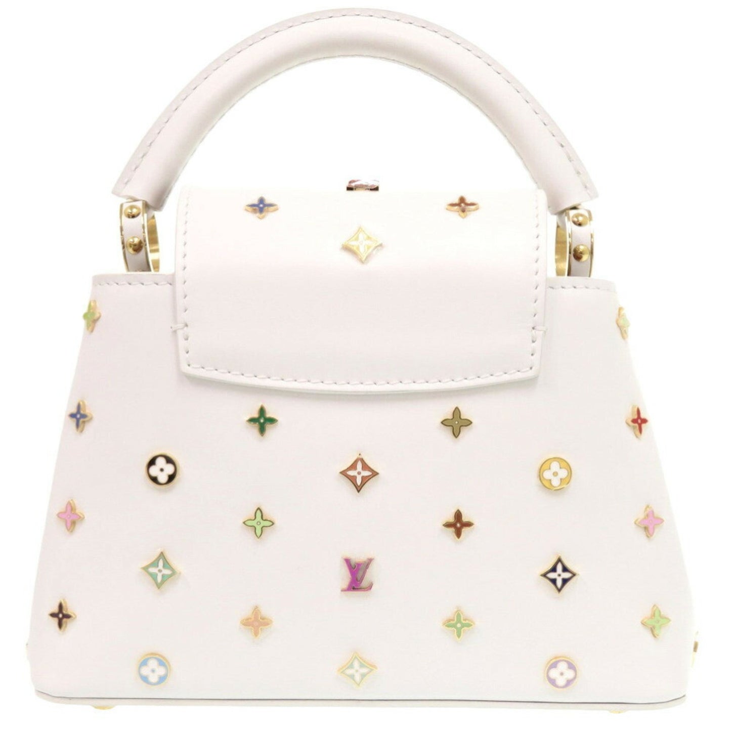 Louis Vuitton White Leather Capucines