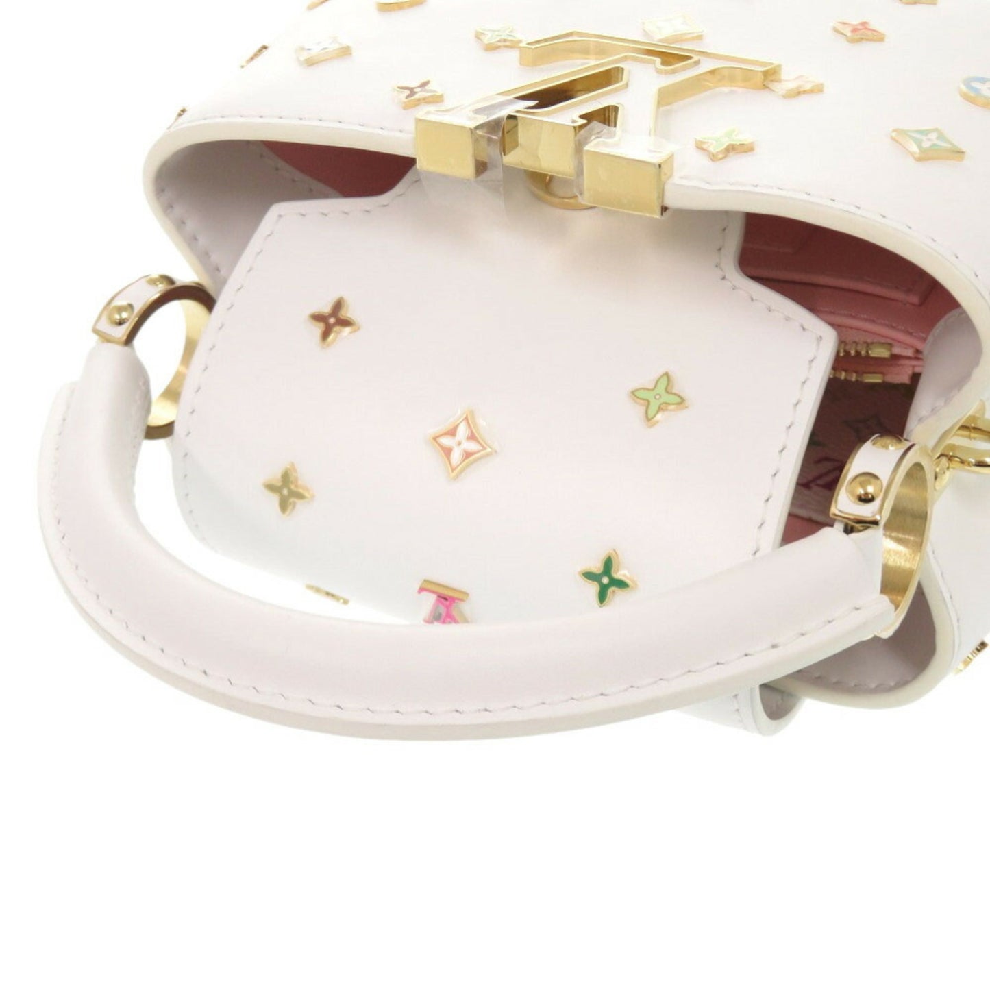 Louis Vuitton White Leather Capucines