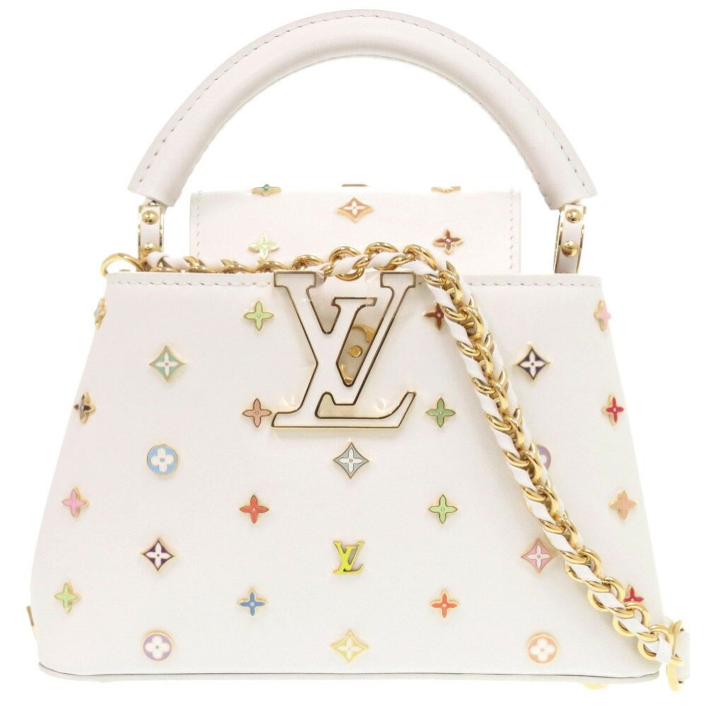Louis Vuitton White Leather Capucines
