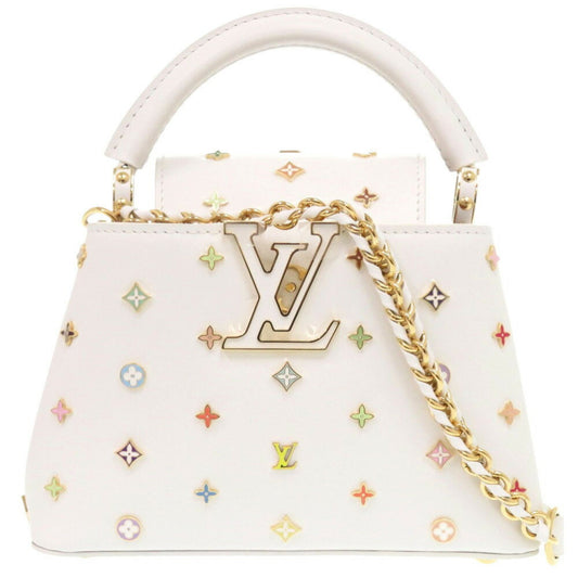 Louis Vuitton White Leather Capucines