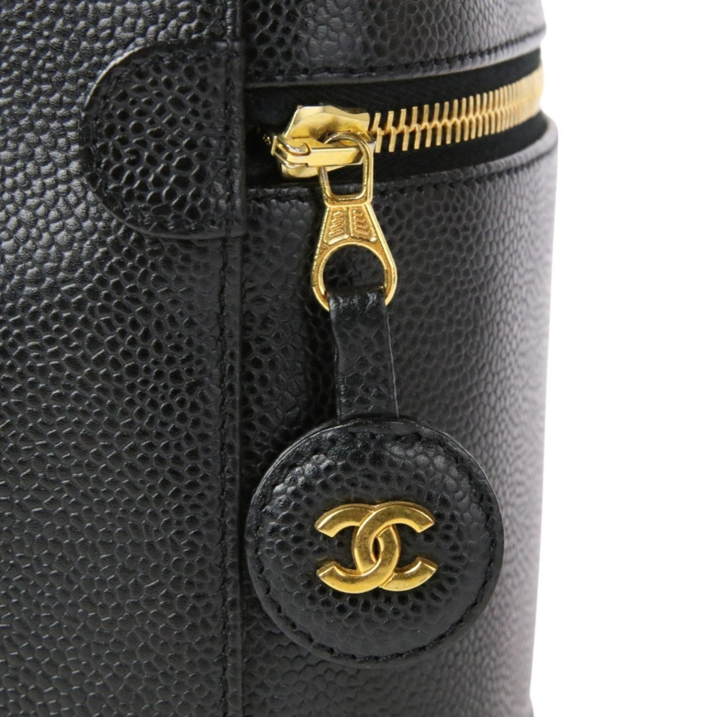 Chanel Black Leather Vanity