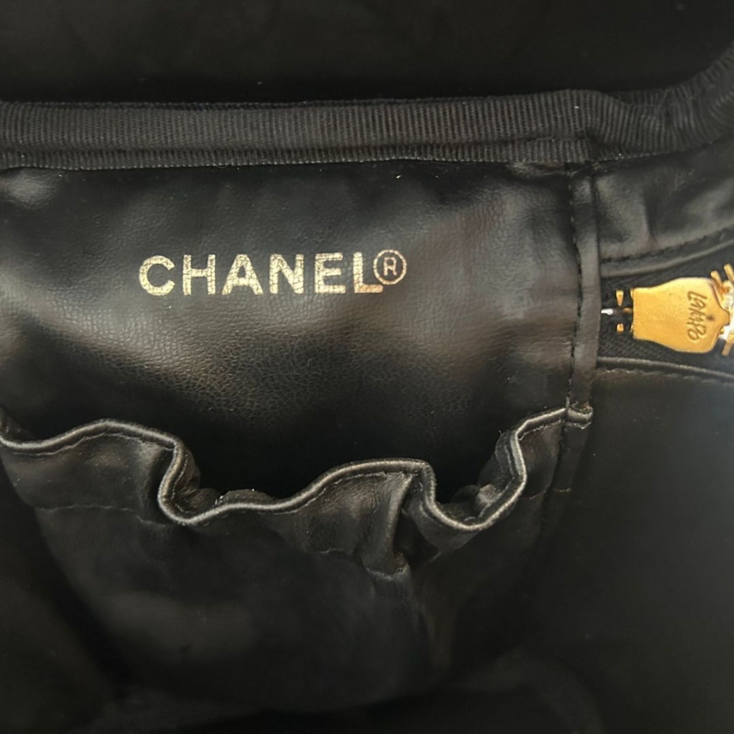 Chanel Black Leather Vanity