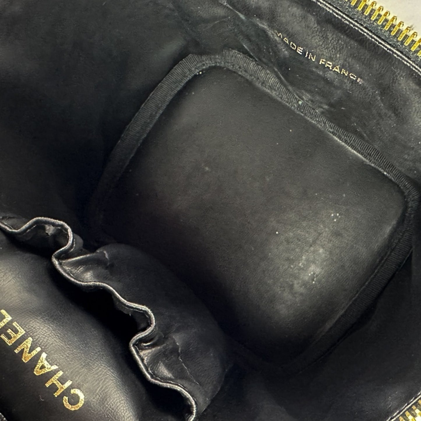 Chanel Black Leather Vanity