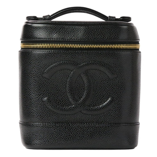 Chanel Black Leather Vanity