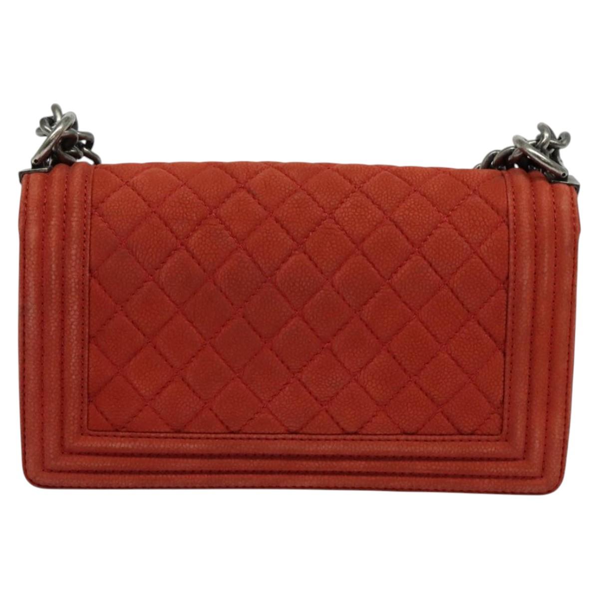 Chanel Red Leather Boy