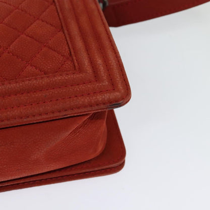 Chanel Red Leather Boy