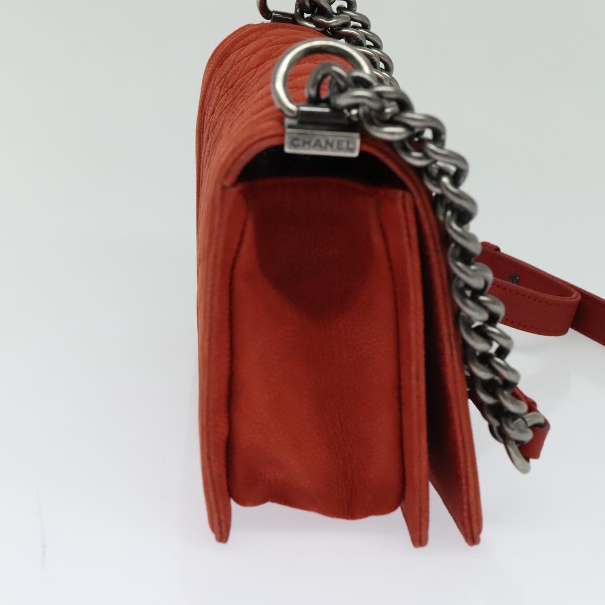 Chanel Red Leather Boy