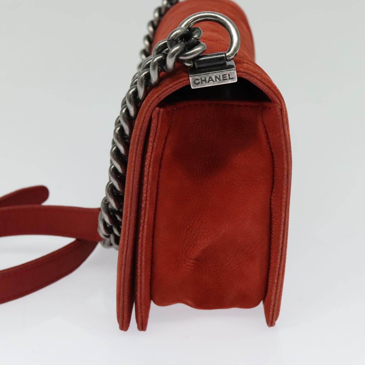 Chanel Red Leather Boy